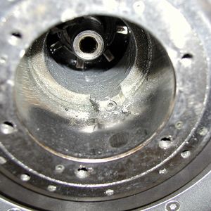 This will be expensive. The damaged interior of a machine spindle after a collision of the tool with the workpiece.
