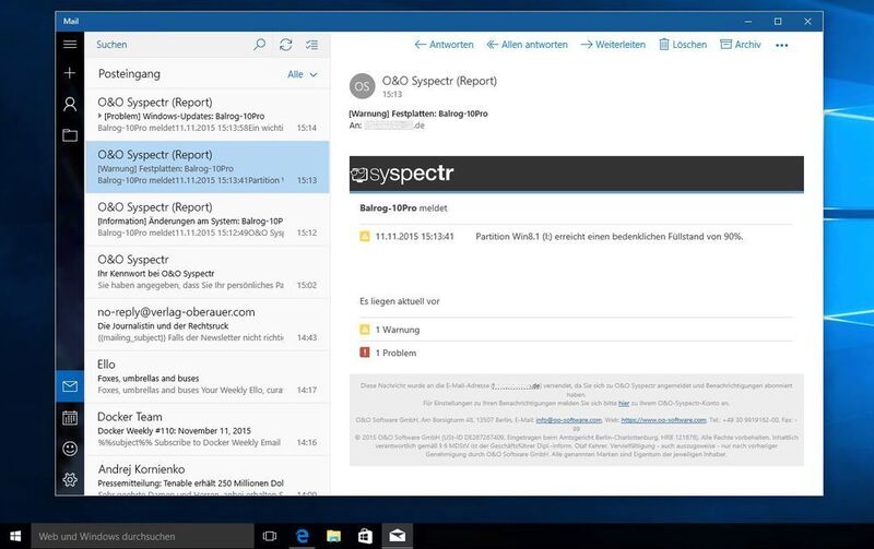 Achtung Warnung: Standardmäßig sendet Syspectr sehr viele Informationen zu den Client-Systemen an den Administrator, der dann entscheiden sollte, welche der vielen Meldungen wirklich für ihn und seine Arbeit wichtig sind. (Bild: Schlede/Bär)