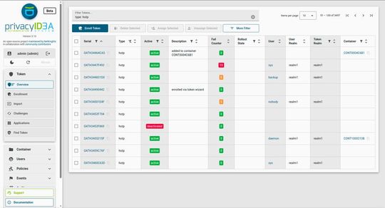 Darstellung der modernisierten Tokenübersicht(Bild:  NetKnights GmbH)