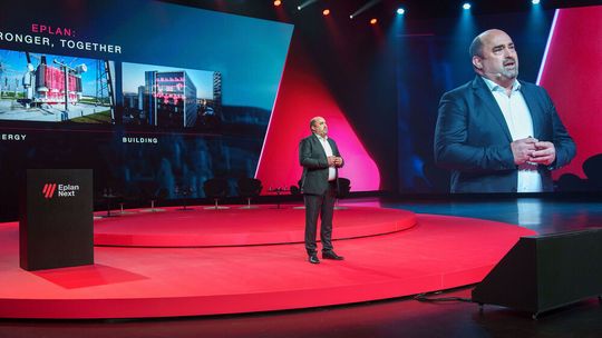 Sebastian Seitz, CEO von Eplan: «Die Zukunft liegt in der Zusammenarbeit – nur so können wir die Herausforderungen der Zukunft meistern. Die Technologien sind verfügbar. Die entscheidende Frage ist, wie wir konsequent diese Möglichkeiten in unsere Prozesse integrieren.»(Bild:  Jasper Ehrich/Eplan)