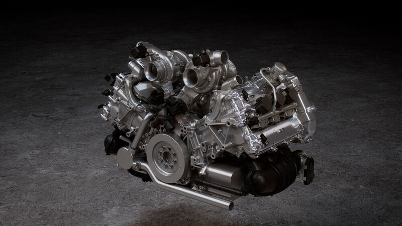 Der Leichtbau umfasst auch den neuen Sechszylinder-Motor, der rund 50 Kilogramm leichter ist als der Vorgänger. (McLaren)