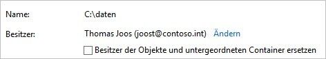 Abbildung 4: In den Einstellungen lassen sich auch die Besitzer von Unterordnern und Dateien anpassen. (Bild: Joos)