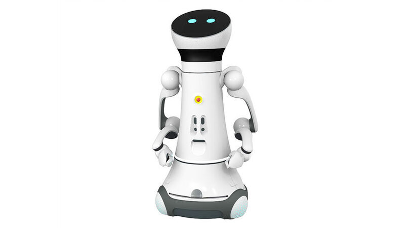 Der Care-o-Bot 4 kann Feedback in Form von Gesten, Licht- und Tonsignalen geben und multimodal bedient werden.  (Unity Robotics)