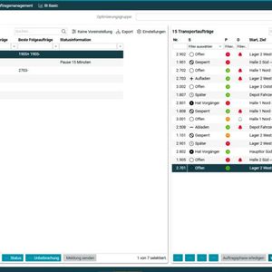 An der Syncrotess-Leitstelle wird zum Beispiel gesteuert, welche Wechselbrücke welcher Abfahrt zugeordnet werden soll.(Bild:  Inform)