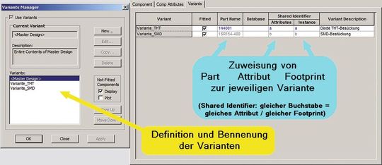 Bild 1: Beispiel einer Varianten-Definition(Bild:  tecnotron elektronik)
