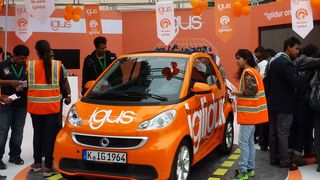 Am Anfang der Tour: Die erste Station der Fahrt war die AutoExpo in Neu Delhi. (Bild: Igus)