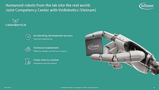 Strategische Partnerschaft: Gemeinsam mit Vinrobotics baut Infineon in Vietnam ein Kompetenzzentrum auf, um die Entwicklungszyklen drastisch zu verkürzen.(Bild:  Infineon Technologies AG)