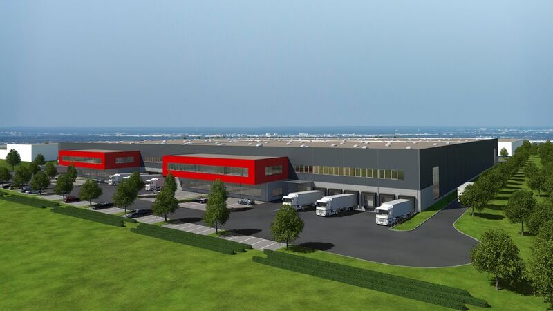 Grafik des neuen Logistikzentrums von Immogate, das in München-Parsdorf entsteht. (Bild: Immogate AG)