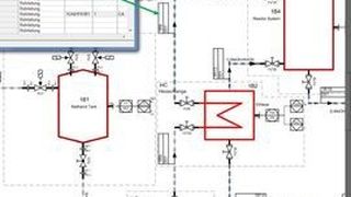 Ergänzte Rohrleitungsdarstellung mittels Engineering Base (EB) Instrumentation. (Bild: Aucotec)