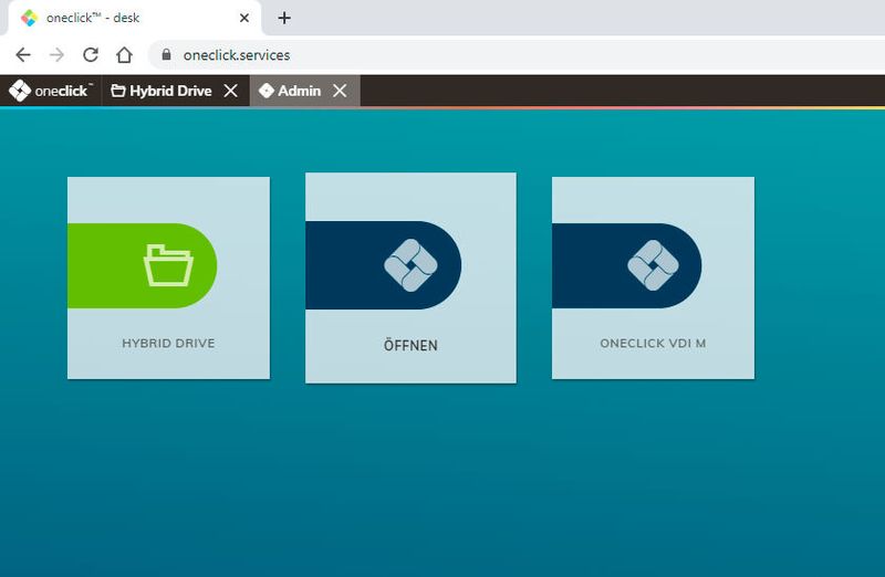 Nach dem Login erscheint im Browser ein Workspace mit den verfügbaren Anwendungen.