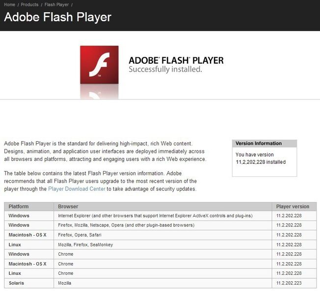 Unter http://www.adobe.com/software/flash/about/ können Anwender prüfen, ob sie die aktuellste Version des Flash Player installiert haben. (Archiv: Vogel Business Media)