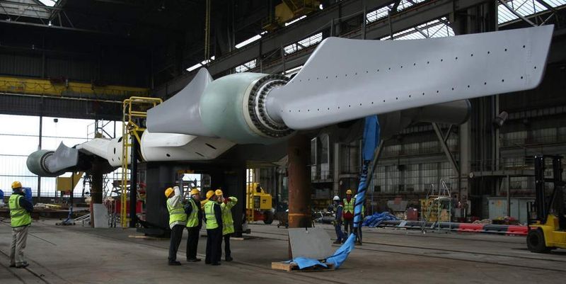 Die Strömungsturbinen in der Montagehalle. (Archiv: Vogel Business Media)