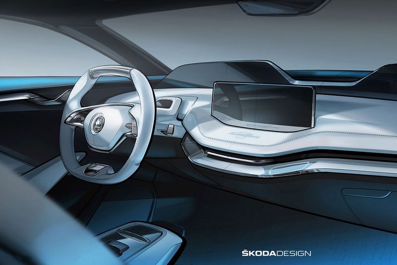 Die klassische Mittelkonsole entfällt in dem Concept Car. (Skoda)