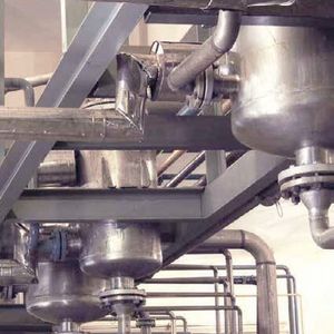 A small selection of more than hundred spiral condensers for condensation of solvents