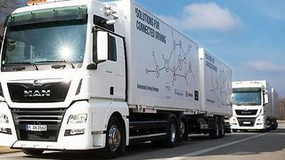 MAN ist mit den Ergebnissen des Platooning-Tests nicht zufrieden, sieht aber weiter Potenzial in Kolonnenfahrten. (MAN)