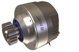 Die elektromagnetische Bremse Roba-Pinionstop greift mit dem integrierten Ritzel direkt in die Zahnstange ein.