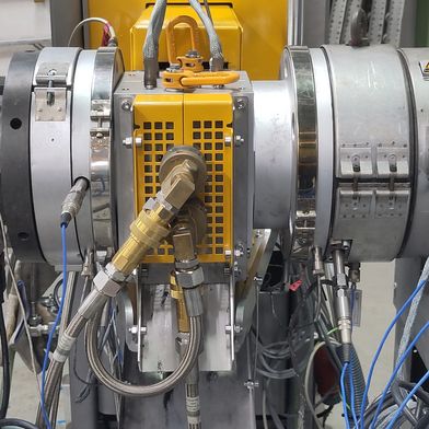 PVC-Pumpe von Maag im Einsatz im Technikum bei Rehau. (Bild: Maag)
