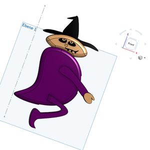 Das Modell „Zahnfee“ ist eine Wandhalterung in Form einer Hexe, die auf einer Zahnbürste reitet und mit einem Saugnapf an der Wand befestigt wird. In einem kleinen Behälter, dem „Hexenkessel“, können die Milchzähne gesammelt werden.(Bild:  PTC)