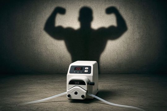 Abb.1: Unscheinbare Muskelprotze im Labor: Dosierpumpen leisten ganze Arbeit, und das mit höchster Präzision. (Symbolbild)(Bild:  GPT Image Generator / KI-generiert)