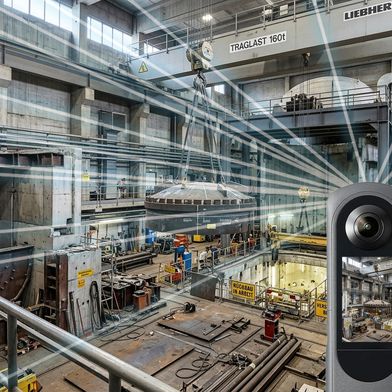 Exemplarische Darstellung eines Atomkraftwerks mit einer 360-Grad-Kamera. 

 (Bild: Immersight GmbH)