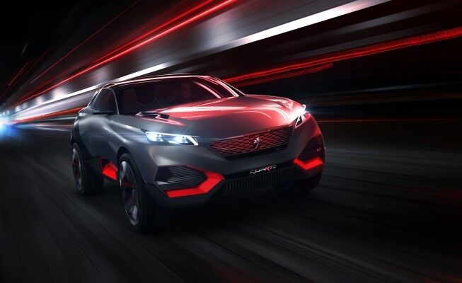 Das Concept Car Peugeot Quartz: ein Crossover mit 500 PS starkem Hybridantrieb. (Bild: Peugeot)