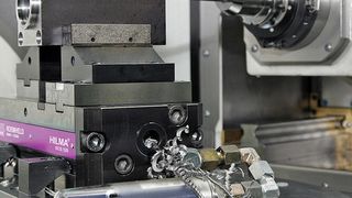 Dem schnellen Erkennen von Druckabfällen bei hydraulischen Spannvorrichtungen dient eine drahtlose Drucküberwachung. (Bild: Roehmheld)
