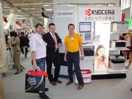 Heiko Schumann, Kyocera im Gespräch mit Kunden. (Archiv: Vogel Business Media)