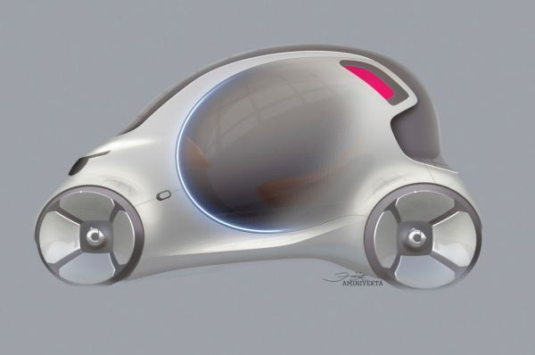 Das autonome Konzeptfahrzeug smart vision EQ fortwo: So sieht das Carsharing der Zukunft aus.  (Daimler)