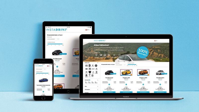 Auf Instadrive können Kunden E-Autos leasen – für einen Zeitraum zwischen zwei und sechs Jahren.(Bild:  Instadrive)