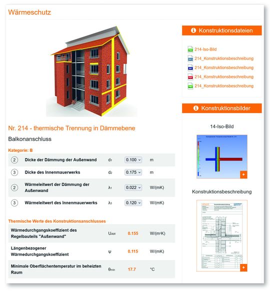 (Landing-Page des Fachverbandes der Ziegelindustrie zum Planungsassistenten für die Berechnung von Wärmebrücken. Bildquelle: Wilhelm Modersohn GmbH & Co. KG)