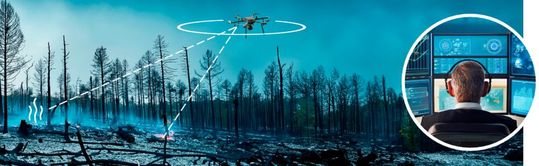 Die autonome Drohne soll schon vor Eintreffen der Feuerwehr Auskunft über Glutnester geben und so die Arbeit der Einsatzkräfte erheblich erleichtern.(Bild:  Spinver)