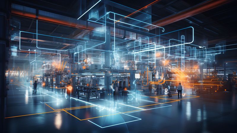 Digital Manufacturing schließt die Lücke zwischen strategischem Management und operativer Produktion, indem es abstrakte, wertorientierte Unternehmensziele in steuerbare Produktionsparameter übersetzt und so messbaren Business Value erzeugt. (Bild:  © TensorSpark/stock.adobe.com - generiert mit KI)