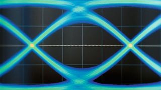 Highspeed-Verbindungsqualität lässt sich u. a. auf das validierte In-Situ-De-Embedding (ISD) von Ataitec mit einem R&S ZNB20 VNA testen. Das Bild zeigt ein beispielhaftes Testergebniss für die Verbesserung des Augendiagramms bei 10 GB/s NRZ-Daten mit EQ.  (Bild: Fischer Connectors)
