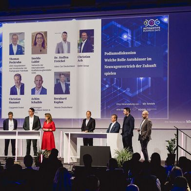 Der Vertrieb der Zukunft war das Thema einer hochkarätig besetzten Podiumsdiskussion auf den Automotive Business Days 2025 von »kfz-betrieb«. (Stefan Bausewein)