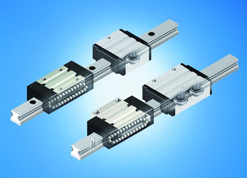Bild 2: Besonders hohe Laufruhe und minimales Laufgeräusch bei hohen Verfahrgeschwindigkeiten bis 12 m/s zeichnen die Laufrollenwagen für Hybrid-Profilschienen aus. (Archiv: Vogel Business Media)