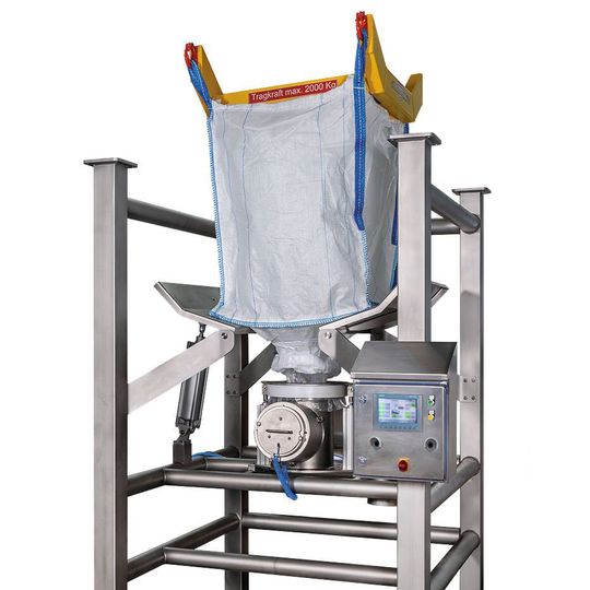 Mit Anschlusssystem Jel Smartcon ES Big Bags unter Containment Bedingungen entleeren. Mit Anschlusssystem Jel Smartcon ES Big Bags unter Containment Bedingungen entleeren.