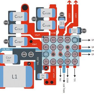 Bild 2: Strukturdiagramm zum AS3701, der in einer üblichen Smart-Watch-Konstruktion verwendet wird.(Bild:  ams)