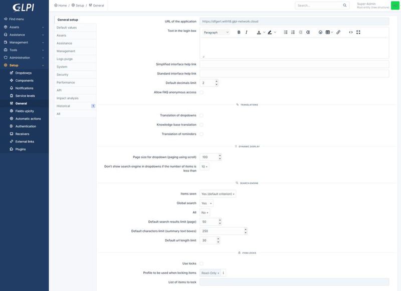 Anpassen von GLPI an die eigenen Anforderungen. (Bild: Joos - GLPI)