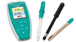 914-pH/DO-Konduktometer mit O2-Lumitrode (Sensor in der Mitte) (Metrohm)