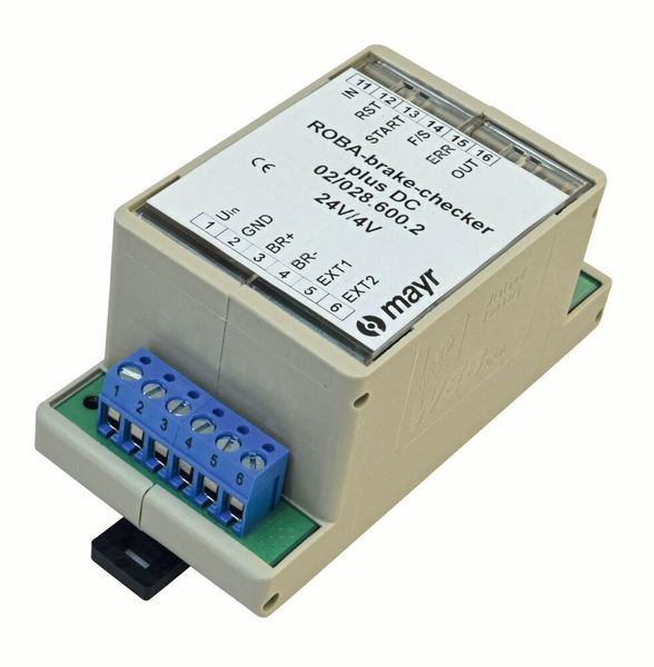 Das Modul Roba-brake-checker arbeitet ohne Sensoren. Neben dem Schaltzustand kann es auch rückschließen auf Temperatur, Verschleiß und Zugweg- oder Zugkraftreserve, d.h., ob der Magnet noch genügend Kraft hat, die Ankerscheibe anzuziehen. (Mayr Antriebstechnik )