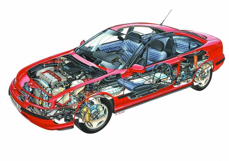 Der 4x4 stellte die höchste Entwicklungsstufe der Calibra-Familie dar. Er verfügte über einen permanenten Allradantrieb in Verbindung mit einem 204 PS starken Turbomotor.  (Foto: Opel)