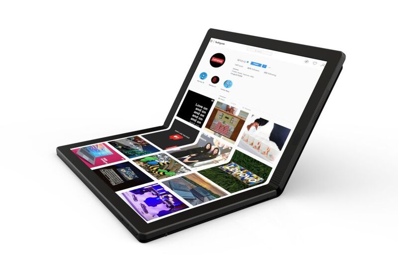 Nach den faltbaren Smartphone kommt nun das Notebook mit Faltdisplay. Das Thinkpad X1 mit flexiblem OLED-Panel wird aber nicht vor 2020 auf den Markt kommen. (Lenovo)