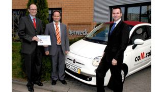 Herweck-Geschäftsführer Dieter Philippi (v.l.) mit Stefan Lösch, Geschäftsführer von Lösch Elektronik, und Com.sat-Geschäftsführer Rainer Delke. (Archiv: Vogel Business Media)