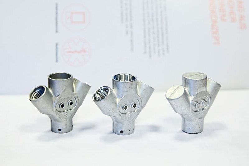 Veredlungsprozess: Das neue Bauteil verbindet als Herzstück die Sauerstoffflasche mit der Atemschutzmaske. Als Ausgangsmaterial dient ein Schmiederohling aus einer speziellen, siliziumhaltigen Aluminiumlegierung (AlSi05). Heinrich erlaubt sich sogar den fertigungstechnischen Luxus, das Bauteil nicht nur innen, sondern auch außen komplett zu entgraten und anschließend zu eloxieren.   (Starrag/Ralf Baumgarten)