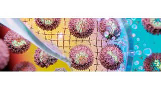 Artistic rendering of the gels encapsulating a viral vaccine. (Source: ETH Zurich)