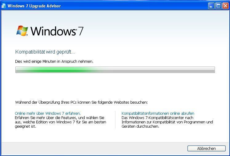 Abbildung 6: Der Windows 7 Upgrade Advisor prüft Ihren Computer auf potenzielle Kompatibilitätsprobleme. (Archiv: Vogel Business Media)