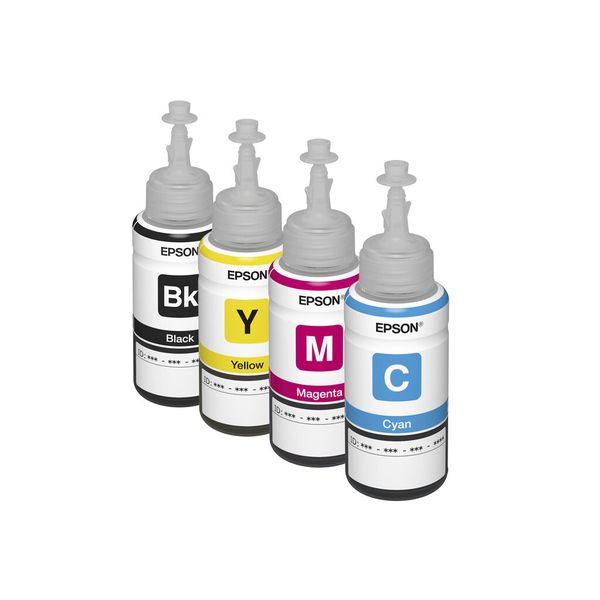 Originaltinte für die Epson EcoTank-Geräte ist in Flaschen à 70 Milliliter pro Farbe verfügbar. (Bild: Epson)