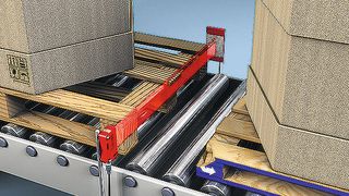 In der Verpackungstechnik und Intralogistik erkennt der Objektsensor im Lichtband Objekte mit unterschiedlichen Größen und Formen.  (Leuze)