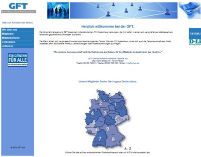 Genossenschaftliche Gruppen von GFT Gemeinschaft Fernmelde-Technik eGDer Unternehmensverbund GFT bietet dem mittelständischen ITK Systemhaus Leistungen, die ihm helfen, in einem sich verschärfenden Wettbewerb ein lohnendes geschäftliches Überleben zu sichern. Der Markt ändert sich heute rasant in einem sich beschleunigenden Tempo. Wie das ITK Systemhaus, muss sich auch die Genossenschaft dem Markt anpassen, ohne traditionelle Werte zu vernachlässigen oder Modeerscheinungen zu erliegen.      ()