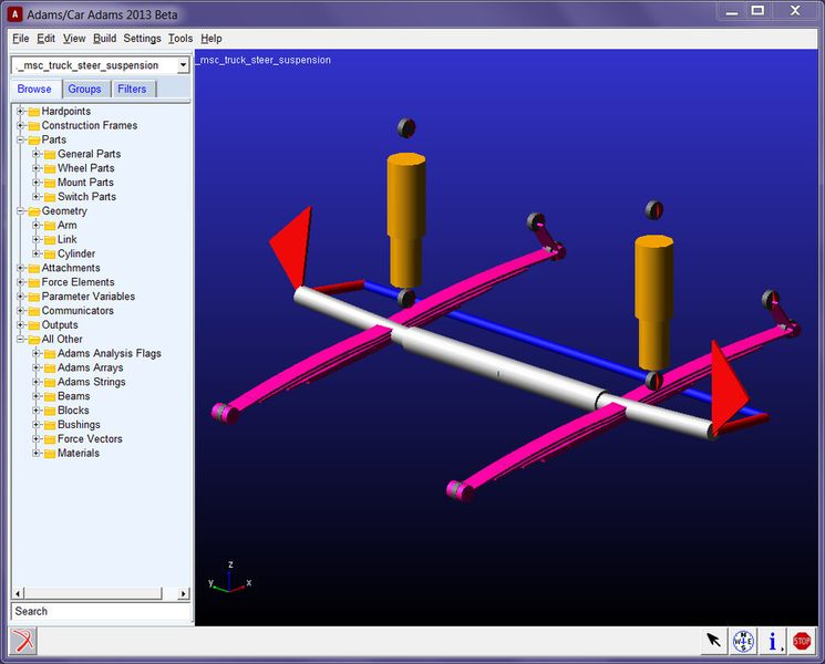 Darüber hinaus unterstützt das Programm ein vollständiges Einblattfedermodell. (Bild: MSC)